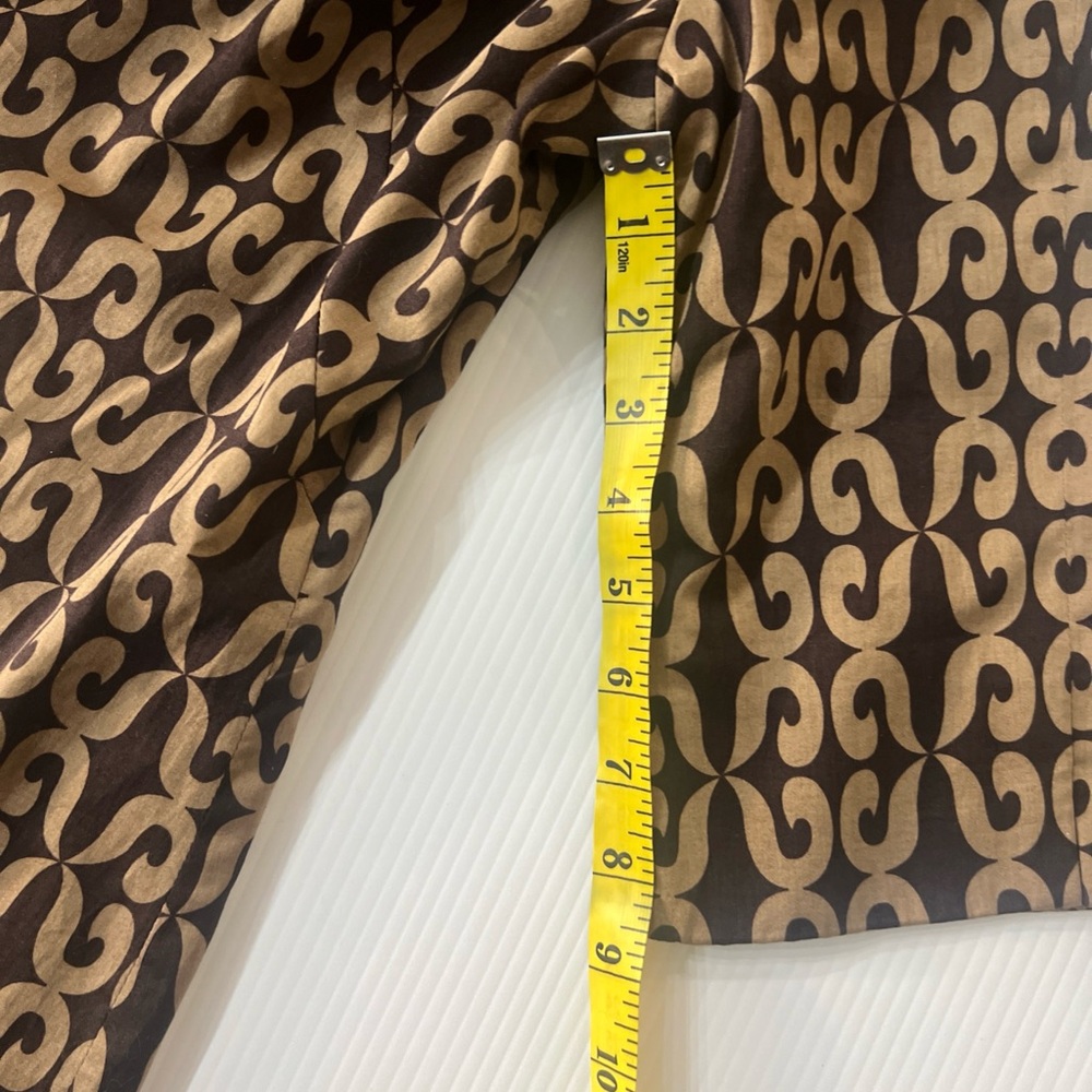 Milly of New York Brown Silk Trim Embellished Neck Dress Sz 8 Statement - Picture 7 of 16